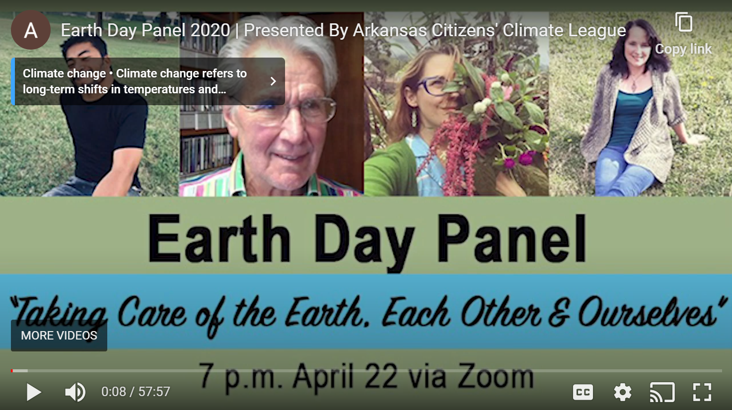 “Taking Care of the Earth, Each Other & Ourselves” Panel